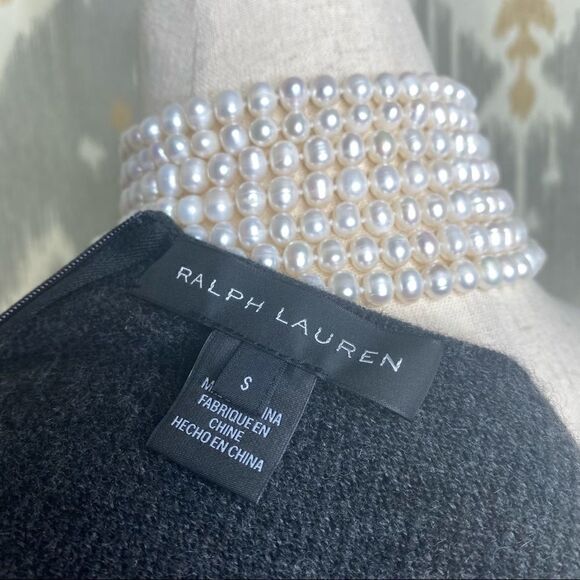 Ralph Lauren Cashmere Birdseye Lamb Leather Dress - Picture 2 of 16